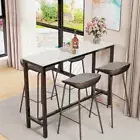 Ultra Tall Bar Table White Marble Kitchen Countertop Pub Table Dining Room Cafe