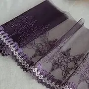 Tassel Fringe Trim, Purple Color Embroidery Trim Water Soluble Purple Lace Fabric Tassel Fringe Tulle Lace for Curtain
