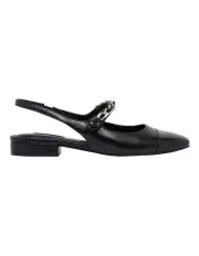 [Nine West] Clever Slingback Flat in Black