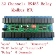 DC 12V 10A 32ch Modbus RTU RS485 Relay Switch Board UART PLC LED PTZ IP Camera