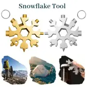 Stainless Steel 18 in 1 Portable Snowflake Multi Tool Repairing Bicycles Skis