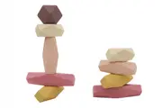 KAPER KIDZ -WOODEN STACKING STONE BLOCKS - TERRACOTTA RED