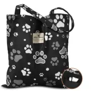 Aesthetic Cotton Tote Bag for Women - Reusable Grocery Bag with Buckle Black ...