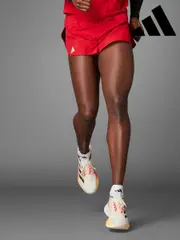 adidas Red Adizero Essentials Running Split Shorts (E59394) | $58