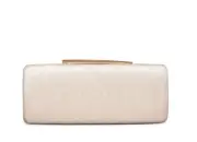 TADASHI SHOJI Carla CLUTCH IVORY VELVET Handbag Gold Removable Strap Purse NWT
