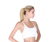 Womens Racerback Sports Bra Wirefree High Impact Support for Yoga Workout - WHITE