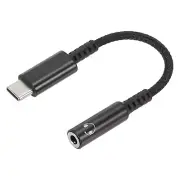 USB Type C to 3.5mm Headphone Jack Adapter USB C to Aux Audio Cord 5" Black