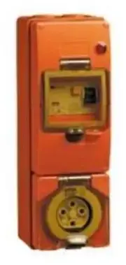 Clipsal 56-SERIES RCD PROTECTED SWITCHED SOCKET 20A 500V 4-Pin Round 30mA ORANGE