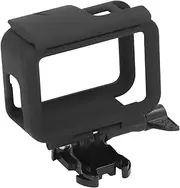 Action Camera Frame Mount Housing Case with Lens Cap Protective Anti Fall Action Camera Accessories for Selfie Stick Tripod, Easy Charge, Battery Swap, Memory Card Exchange with