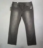 Buffalo David Bitton Jeans Mens 36x32 Gray Six Slim Straight Leg Distressed NWT