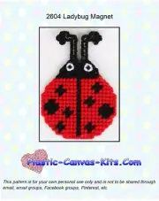 Ladybug Magnet - Plastic Canvas Pattern or Kit