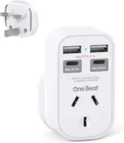 UK Travel Adapter,Au to UK Plug Adapter with 2 USB C 2 USB a Charging Sation, Po