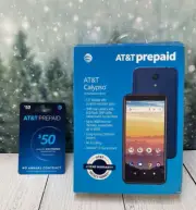 NIB AT&T Calypso Prepaid Phone - Chameleon Blue with $50 pre-paid service Card
