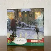 Thomas Kinkade “Skater’s Pond” Holiday Christmas 1000 Piece Puzzle New Sealed
