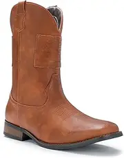 [IUV] Cowboy Boots For Men Western Boot Traditional American Flag Retro Square Toe Country Work Boots