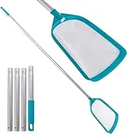 U.S. Pool Supply Professional Swimming Pool 6 Foot Leaf Skimmer Net with 5 Aluminum Pole Sections - Ultra Fine Mesh Netting, Clean Remove Leaves Debris Fast - Pool, Spa, Pond Cleaning Maintenance