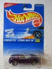 1996 Hot Wheels CORVETTE STING RAY III #595 Purple w/ 5 Spokes