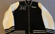 Spirit Halloween MarshMellow Letterman Jacket Varsity Faux Leather Youth XL