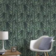 Palm Leaf Wallpaper -New- 10m Roll