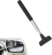 Car Rearview Mirror Wiper Black, Wing Mirror Cleaner Retractable Car Side Mirror Wiper Car Mirror Cleaner with Telescopic Long Rod, Squeegee Cleaner for Mirror Glass Rainwater Mist