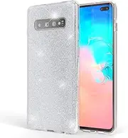[NALIA] Case Compatible with Samsung Galaxy S10 Plus, Glitter Mobile Phone Case, Ultra Slim Silicone Case, Back Cover, Protective Case, Glitter Sparkle Mobile Phone Case, Bumper, Thin Bling Rhinestone