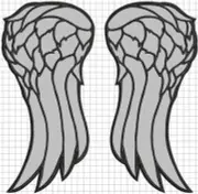 REFLECTIVE Wings LARGE embroidered back patch. dead angel 40cm 16" walking daryl