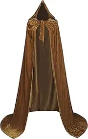 LuckyMjmy Unlined Velvet Medieval Renaissance Hooded Cloak Cape