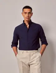 Hawes & Curtis Navy Oxford Shirt | Button Down Collar Size: XL