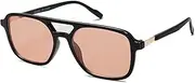 [SOJOS] Retro Aviator Sunglasses for Women Men, Trendy Rectangle Womens Mens Shades Sun Glasses SJ2202