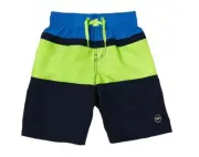 Speedo Boys' Colour Block Board Shorts, Electric Blue Lemonade, Size S, UPF 50+
