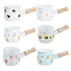 Enamel Milk Pot Cookware Porridge Cooking Pot Small Saucepan for Camping
