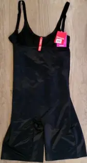SPANX Shapewear Thinstincts Open-Bust Mid-Thigh Bodysuit (XS) Black