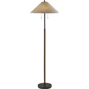 ADESSO LIGHTING Palmer Floor Lamp in Black /Walnut Wood at Nordstrom One Size Black/Walnut Wood