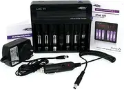 Efest LUC V6 LCD Universal Smart Battery Charger Au Plug + car Adapter for 10440 18350 14500 18500 16650 18650 26650