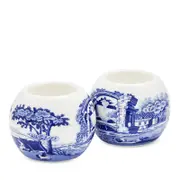 Spode Blue Italian Tealight Holders, Set of 2