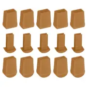 25Pcs Plastic Flat Bell End Stoppers, Cord Ends Lock with Lid, Light Coffee
