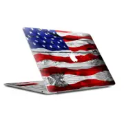 Skin Decal Wrap for MacBook Air Retina 13 Inch - American Flag on Wood
