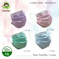 在飛比找鮮拾優惠-【環保媽媽】 成人平面醫用口罩-顏色任選(50入)x4盒