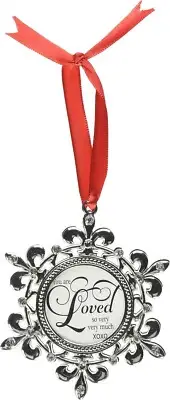 New Enesco "Loved" Christmas Metal Snowflake Ornament
