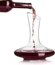 Crystal Red Wine Decanter - 100% Hand Blown Lead-Free Crystal Glass Red Wine Carafe Wine Gift