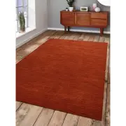 8 x 11 ft. Hand Knotted Gabbeh Wool Solid Rectangle Area Rug Light Red