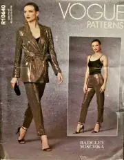 VOGUE Designer Jacket Pants & Belt Sewing Pattern #R10640 Sizes 16-24 NEW UNCUT