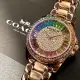 COACH36mm圓形玫瑰金精鋼錶殼彩虹錶盤精鋼玫瑰金色錶帶款CH00191
