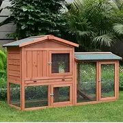 PawHub Medium Wooden Chicken Coop Rabbit Hutch Guinea Pig Ferret Cage
