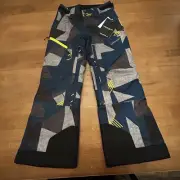NEW $135 Obermeyer Teen Boys Parker Pant Ski Snowboard Retro Graphic Blue S (8)