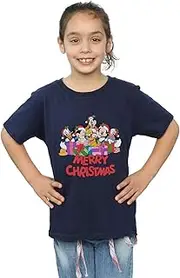 [Absolute Cult] Disney Girls Mickey Mouse And Friends Christmas T-Shirt Navy Blue 9-11 Years