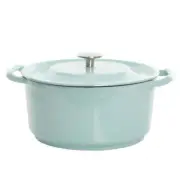 Kenmore Elite Oak Park 3 Quart Enameled Cast Iron Casserole with Lid and Glass S