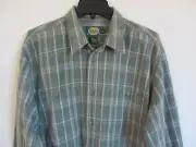 Cabela's Plains Weathered Plaid Button Front L/S Shirt -Sage/Pine-Men's 2XL-NWT