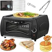 2-in-1 Tandoor Oven, Electric Roti Maker with Temperature Control/Visual Glass/hot Top Plate Door, Bake Tray/Bake Rack/Tray Handle, 2100w Pizza Oven for Chapati Lahmacun Manakish Naan Bread Square