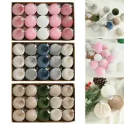 15PCS Christmas Tree Ball Velvet Flocked Bauble Balls Xmas Tree Hanging Ornament
